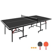 LiviNest Foldable Ping Pong Table 10-Minute Setup Indoor Table Tennis - 8ft Regulation Size with Wheels & Single Player Mode - Compact Storage for Family Game Room & Basement
