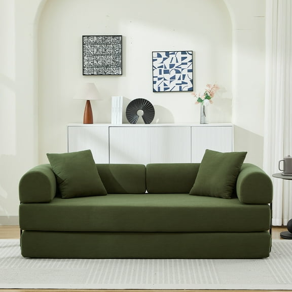 LiviNest Folding Sofa Bed: 78.5" Convertible Couch with Pillows - Modern Corduroy Futon for Office & Small Spaces