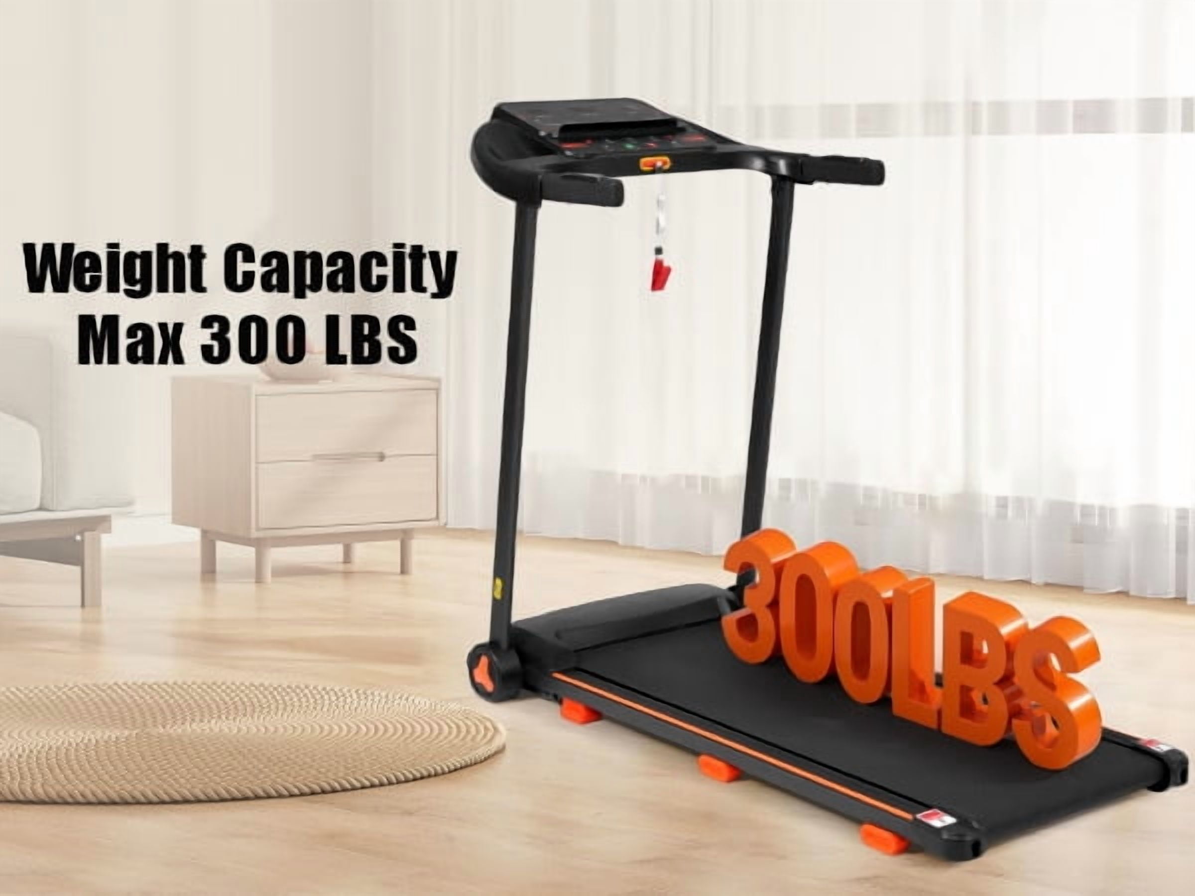 LiviNest Folding Treadmill for Home Gym: 30% Joint Impact Reduction - 2.5HP Quiet Motor & 300lb Capacity for Apartment Running - 7.5MPH Speed & 5% Incline with Bluetooth Speaker & USB Charge