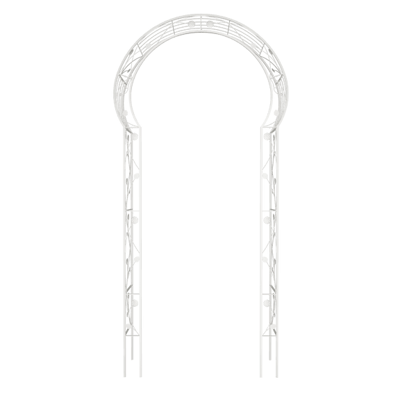 LiviNest Adjustable Garden Arch Trellis: 8 Styles for Climbing Plants - 3.8ft to 5.3ft Width & 7.7ft to 8.3ft Height - Galvanized Metal Powder-Coated Arbor for Outdoor Wedding & Backyard