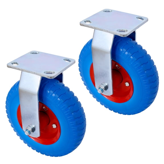 LiviNest Heavy Duty Caster Wheels 8 Inch Set: Industrial PU Rubber Casters with Steel Hub & Ball Bearings - 220 lb Load Capacity for Tool Carts & Equipment Movers in Workshop & Repair Service Applica