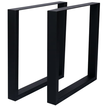 LiviNest Heavy Duty Metal Table Legs Set of 2: Wide Square Frame for Home Office Desk & DIY Table - Pre-Drilled Holes & Adjustable Feet for Stable Workstation & Modern Furniture