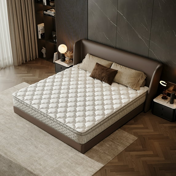 LiviNest King Mattress 12 Inch Hybrid Memory Foam & Pocket Spring for Pressure Relief & Motion Isolation - Medium Firm Mattress in a Box with Reinforced Edge Support for Couples & Adults