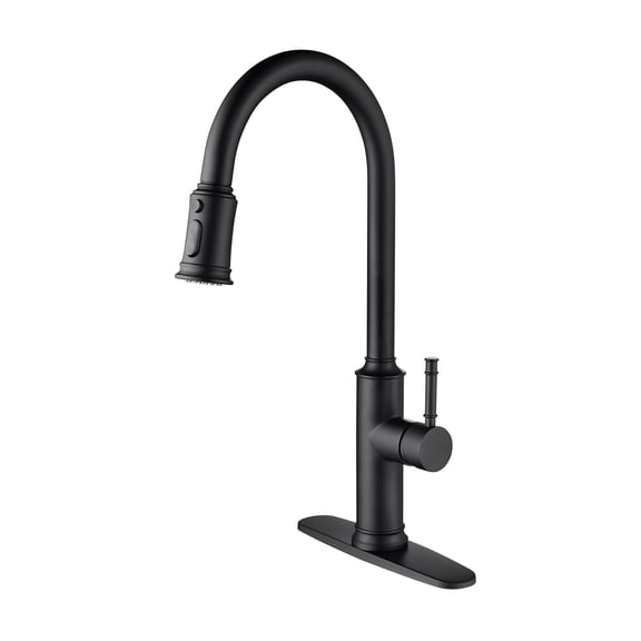 LiviNest Kitchen Faucet with Pull Down Sprayer, Matte Black, 3-Mode Spray Wand with 20-inch Hose, 360-Degree Rotation for One or Three-Hole Sink