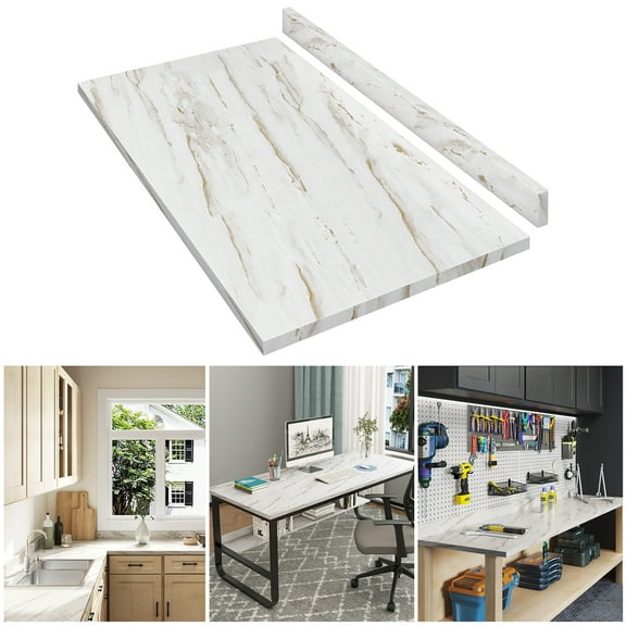 LiviNest Laminate Countertop for DIY Laundry Room: 48" Washer Dryer Counter Top - 0.75" Thick Marble Pattern Table Top for Home Office & Kitchen - 3-in-1 Surface for Small Spaces