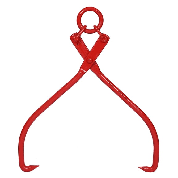 LiviNest Log Skidding Tongs 16 Inch: Sharp Teeth Grip for Heavy Logs - Connect to 3/8" Chain for ATV & Tractor Pulling - High-Visibility Red Coating for Farm & Homestead Use