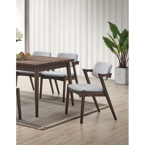 LiviNest Mid-Century Modern Dining Chairs: Solid Wood Frame with Fabric Upholstered Cushion - Design Studio Armchairs for Creative Spaces & Compact Dining Areas