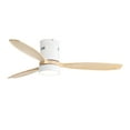 thumbnail image 1 of LiviNest Modern Ceiling Fan for Bedroom: 52 Inch Flush Mount with Light - 3 Solid Wood Blades & Noiseless DC Motor - 6-Speed Remote Control & 3-Tone LED for Living Room, 1 of 6