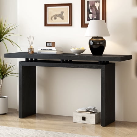 LiviNest Modern Console Table Entryway: Floating Design MDF Ash Veneer - Commercial Grade 120LBS Capacity for Boutique Hotels & Vacation Rentals