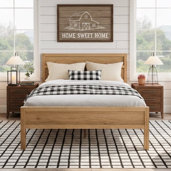 LiviNest Modern Queen Panel Bed Frame: 800LB Sturdy Support - No Box Spring Needed - 10 Inch Underbed Storage for Master Bedroom