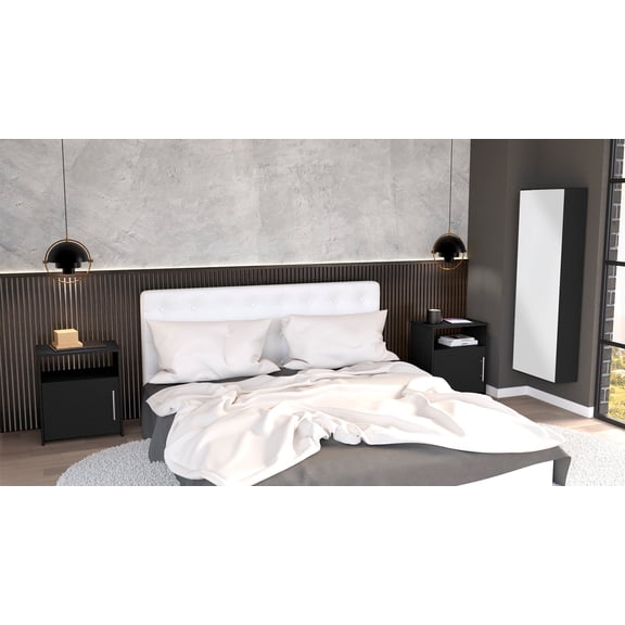 LiviNest Modern Upholstered Bed Frame: Easy Assembly White Bedroom Furniture - Interlocking System & Tool-Free Setup for Small Apartments & Frequent Movers
