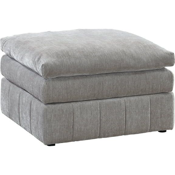 LiviNest Modular Ottoman Footrest Chair: Triple Layer Cushion Plush Pillow Top - Contemporary Granite Suede Fabric Compact 26x33x19 Inch for Home Office & Small Apartment Living Room Sectional