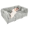 thumbnail image 1 of LiviNest Modular Sectional Sofa with Chaise: Plush Corduroy Convertible Sofa Bed - Modern L-Shaped Living Room Couch for Small Apartments & Frequent Movers, 1 of 3