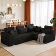 thumbnail image 1 of LiviNest Modular Sofa Bed for Small Apartments: 2-in-1 Space Solution - Daytime 4-Seat Sofa & Nighttime Guest Bed - Compressed Modular Design for Easy Moving & Modern Minimalist Corduroy Black, 1 of 6