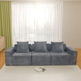 thumbnail image 1 of LiviNest Modular Sofa: Scroll Packed Compression Sofa Bed for Small Apartments - Free Combination Flannel Futon Couch with Pillows for Living Room & Bedroom, 1 of 6