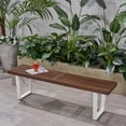 thumbnail image 1 of LiviNest Outdoor Dining Bench: Modern Acacia Wood & Iron Patio Furniture - Contemporary 3-Seater Garden Bench for Outdoor Seating & Patio Decor, 1 of 6