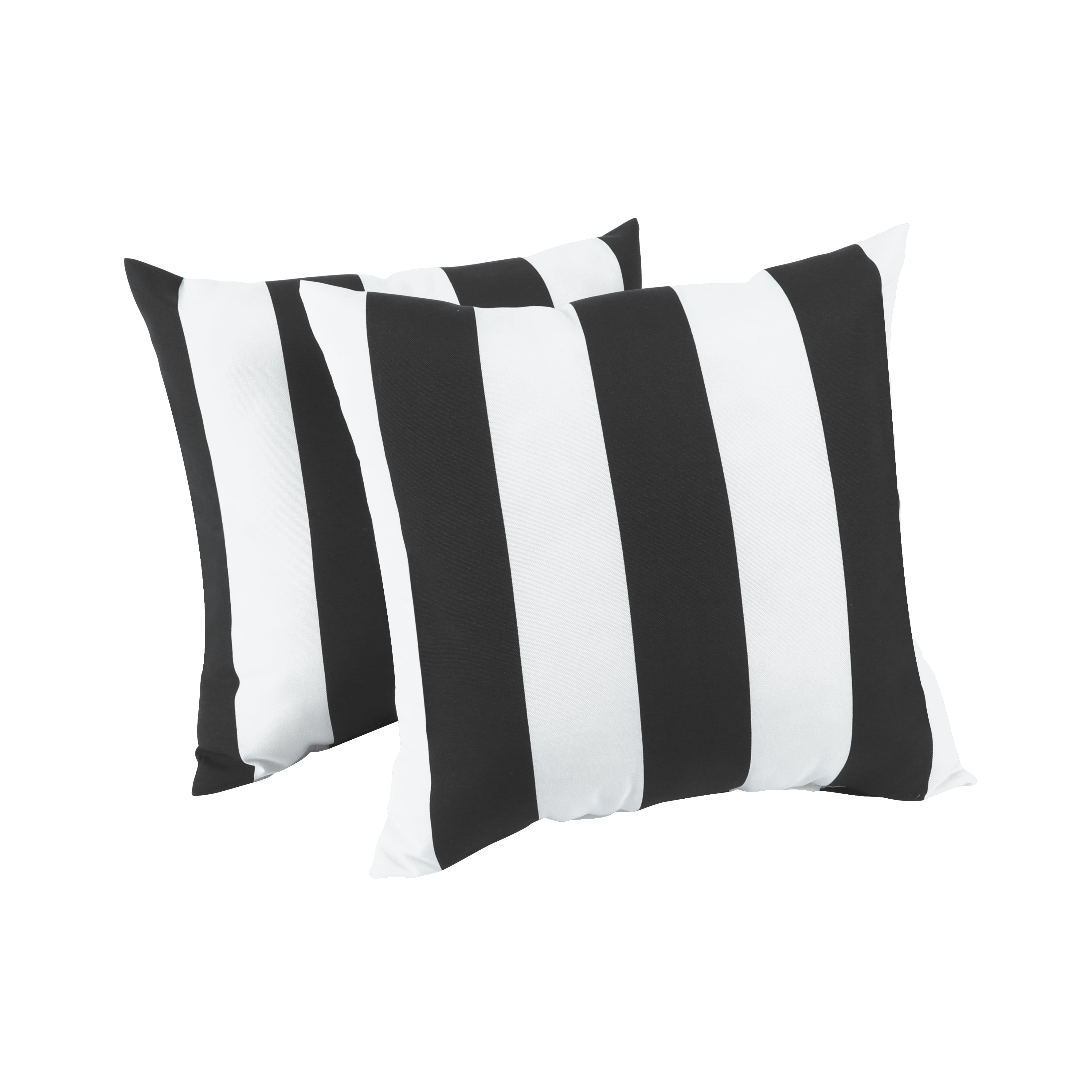 LiviNest Outdoor Waterproof Pillows: 2-Pack 18x18 Inch Patio Cushions - Fade-Resistant & Weatherproof for Garden Porch Poolside - Soft Comfortable Decorative Throw Pillows Black White Stripe