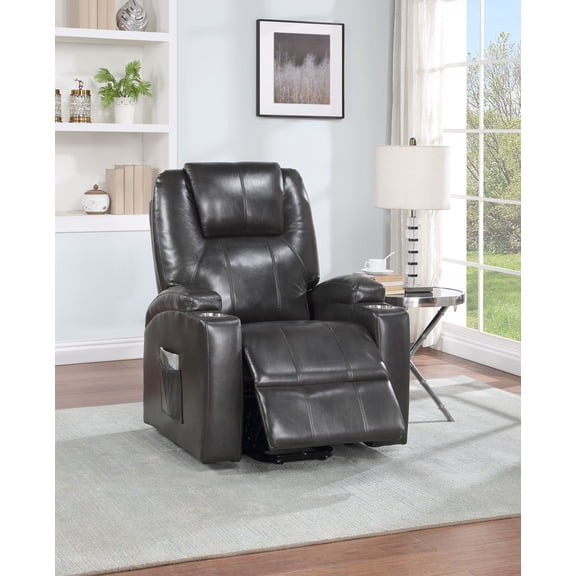LiviNest Power Lift Recliner Chair for Elderly: Leather Massage Recliner with Cup Holders & Side Pockets - Adjustable Lift Chair for Seniors & Mobility Assistance