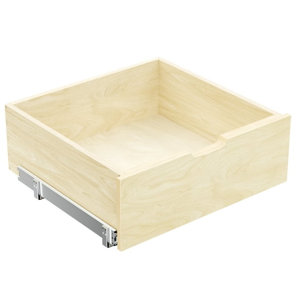 LiviNest Pull Out Cabinet Organizer: 100% Full Extension Drawer - 8" High Drawer for Double Stack Cans - Hard Close Slides 100lb Capacity - Kitchen Pantry Storage