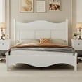 thumbnail image 1 of LiviNest Queen Size Platform Bed Frame: White Wood Bed with Storage Space & Easy Assembly - Retro Style Platform Bed for Small Apartments & Rental Homes, 1 of 6