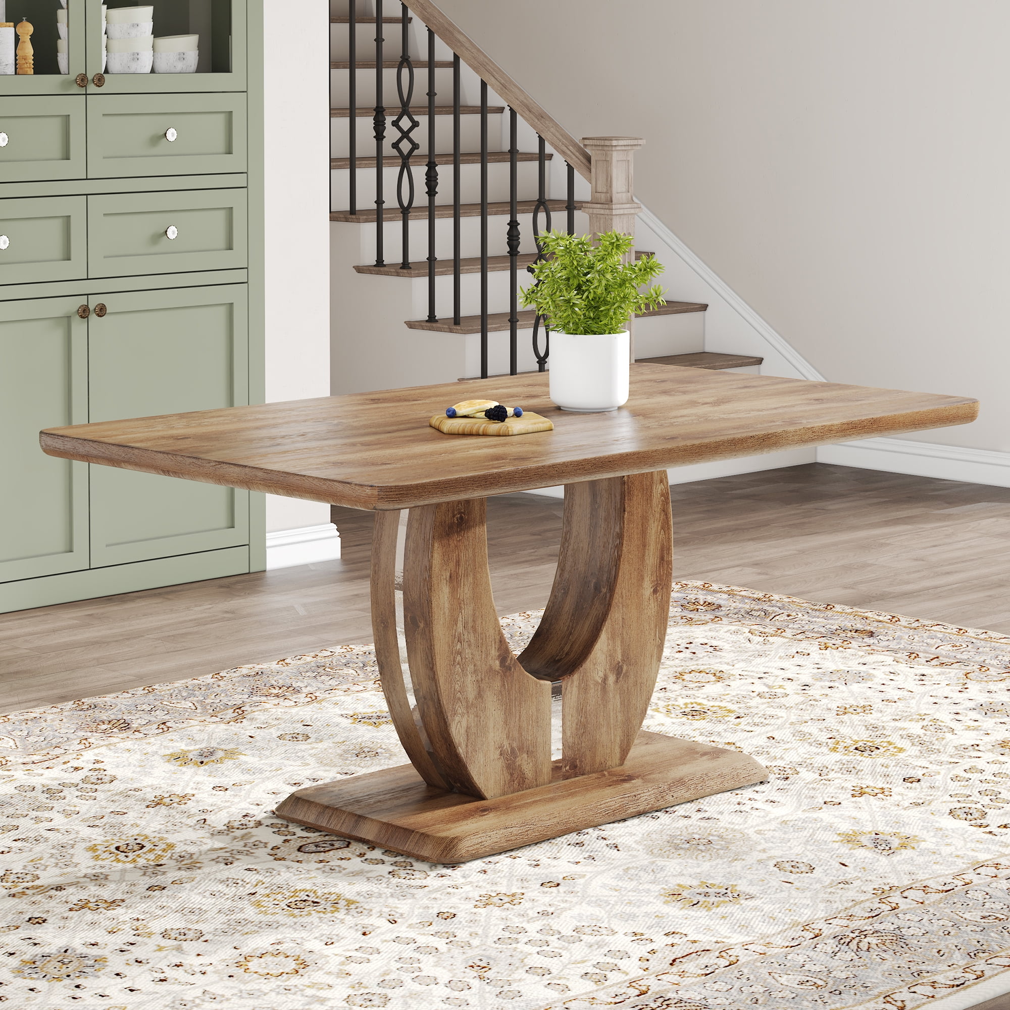 Photo inspiration: Visual Reference: Livinest Rectangular Dining Table Wooden Modern Mdf Wood Grain Texture