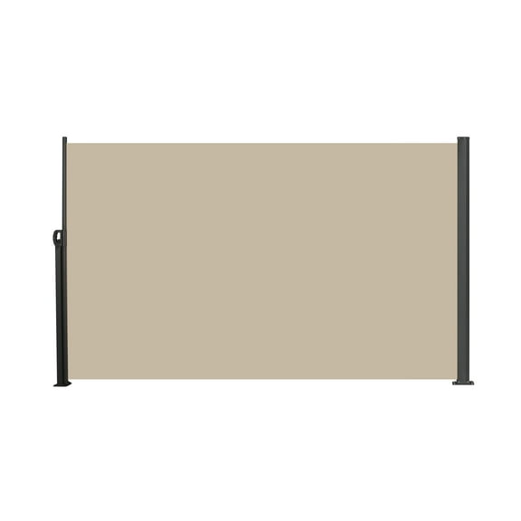 LiviNest Retractable Side Screen Awning: Instant Privacy & Sun Shade for Patio Balcony - Waterproof UV Resistant 118" x 63" Outdoor Canopy with Easy Stretch Handle & Metal Frame - Beige