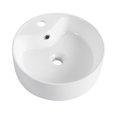 thumbnail image 1 of LiviNest Round Ceramic Above Counter Bathroom Sink: Compact 16.5" Vanity Art Basin - White Porcelain Material & Easy Installation for Small Space Design, 1 of 6