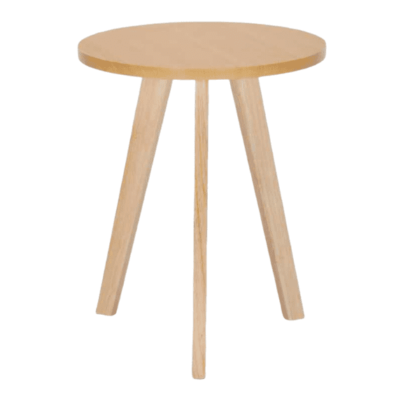 LiviNest Round Wooden Side Table: Modern Tripod Accent Table for Small Spaces - Solid Wood Frame & MDF Top for Living Room Bedroom Sofa