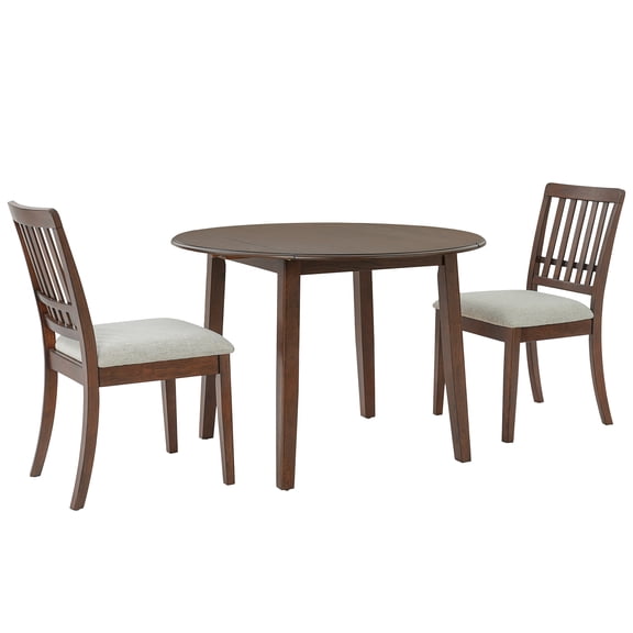 LiviNest Space-Saving Dining Set for 2: 3-Piece Round Table & Chairs - 250lbs Capacity Folding Wood Table with Upholstered Seats for Small Apartments & Dining Nooks - Modern Scandinavian Style