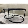 thumbnail image 1 of LiviNest Space-Saving Nesting Coffee Table Set: 2-in-1 Round Tables - 120-LBS Sturdy Metal Frame & Marble Pattern Top for Small Living Room & Apartment - Modern Side Tables for Bedroom Balcony, 1 of 6