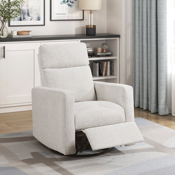 LiviNest Swivel Recliner Chair Modern Compact - Multi-Functional Gliding Motion Furniture for Small Spaces - Urban Apartment Living Room Seating with Chenille Fabric Upholstery