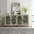 thumbnail image 1 of LiviNest TV Stand for 65+ Inch TV: Vintage Style Media Console with Adjustable Shelves & Glass Doors - Champagne Storage Cabinet for Living Room & Bedroom, 1 of 6
