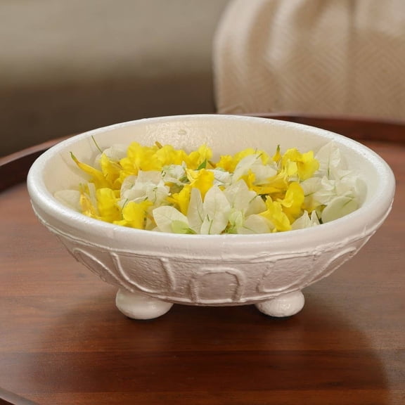 LiviNest Terracotta Candle Holder Bowl: Organic Pattern Handcrafted Clay Pottery - Meditation Space Decor & Yoga Room Centerpiece for Mindful Living