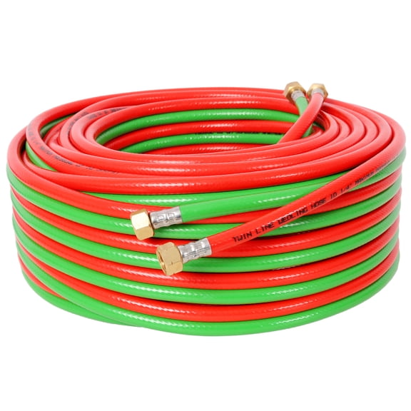 LiviNest Twin-Line Welding Hose: 50-Foot Oxygen Acetylene Hose - 300 PSI Leak-Proof Copper Fittings for Welding & Cutting - Industrial Fabrication & Auto Repair