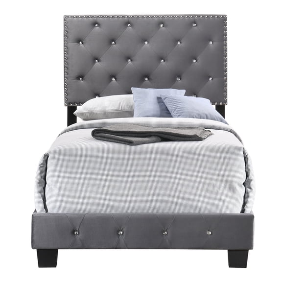 LiviNest Twin Size Storage Bed Frame: Quick Assembly Velvet Upholstered Platform Bed with Headboard & Footboard - Sturdy Wood Structure & Underbed Storage for Small Spaces & Guest Rooms