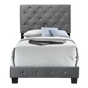 LiviNest Twin Size Storage Bed Frame Quick Assembly Velvet Upholstered Platform Bed with Headboard & Footboard - Sturdy Wood Structure & Underbed Storage for Small Spaces & Guest Rooms