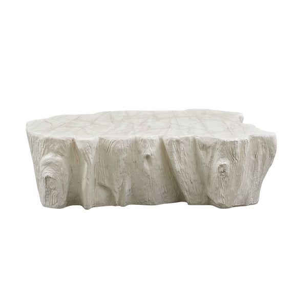 LiviNest Unique Shape Coffee Table for Living Room: 1-Of-A-Kind Tree Trunk Design - 0-Minute Assembly Ready-to-Use Centerpiece - 240 LBS Capacity Sturdy Fiberglass Beige