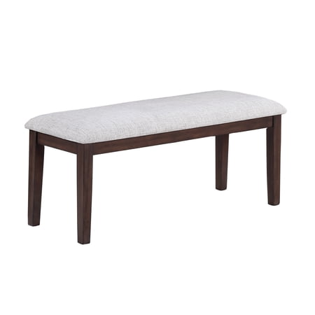 LiviNest Upholstered Dining Bench: Modern Classic Cushion Padded Seat - 46 Inch Rubberwood Frame Compact Design for Small Space Dining Room & Entryway Seating Solution