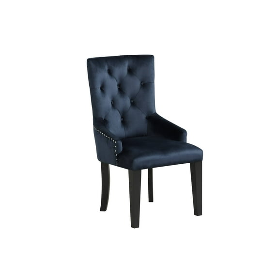 LiviNest Velvet Dining Chair Set of 2: Elegant Parson Design with Dark Navy Velvet Upholstery & Button Tufting - Compact 22x20 Inch Size for Small Apartments & Modern Home Decor