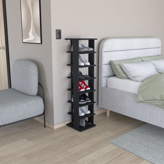 LiviNest Vertical Shoe Rack 8-Tier Narrow Organizer: Space Saving Shoe Storage Tower for Small Spaces - Modern Entryway Bedroom Closet Organizer for Urban Apartments & Studio Living