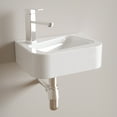 thumbnail image 1 of LiviNest Wall Mounted Bathroom Sink: 14x10 Inch Ceramic Vessel Vanity - Space Saving Modern Rectangular Design for Small Apartments & Powder Rooms with Faucet & Drain Included, 1 of 6
