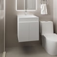 thumbnail image 1 of LiviNest Wall Mounted Bathroom Vanity: Modern White Sink Cabinet with Drawers & Shelf - Space Saving Storage Solution for Small Apartments & Compact Bathrooms, 1 of 6