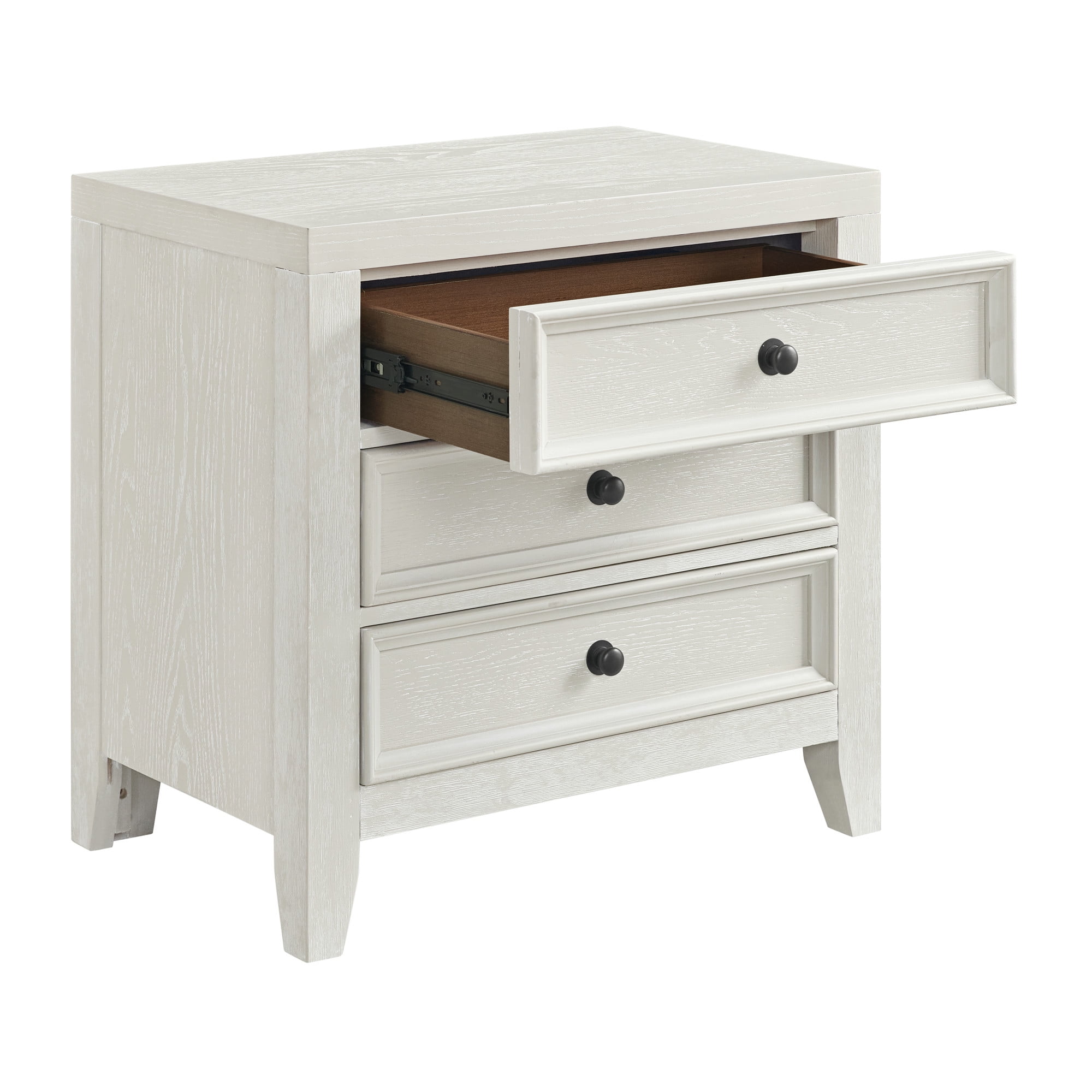 LiviNest White Nightstand with USB Charging: 3-Drawer Bedside Table for Small Spaces - Modern Bedroom Storage Cabinet for Remote Workers & Home Office Use