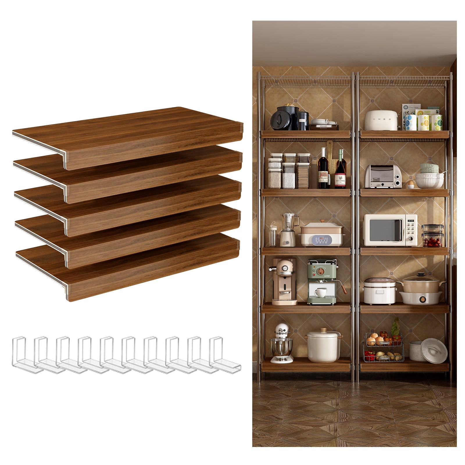 LiviNest Wire Shelf Covers 24 Inch: 5-Piece PVC Rack Covers for Kitchen