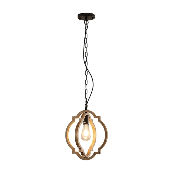 LiviNest Wooden Pendant Light: Solid Wood Farmhouse Chandelier with Adjustable Height - Rustic Dining Room Lighting for Vacation Homes & Cabins - E26 Bulb Compatible Dimmable Island Light