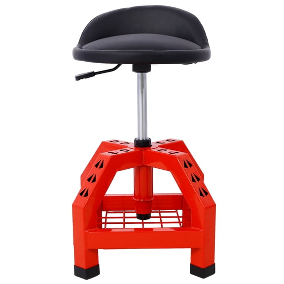 LiviNest Workshop Stool with Casters & Adjustable Height - Heavy Duty Rolling Mechanics Stool with Tool Shelf for Garage & Automotive Repair - Mobile Shop Seat for DIY Enthusiasts & Professional Tech
