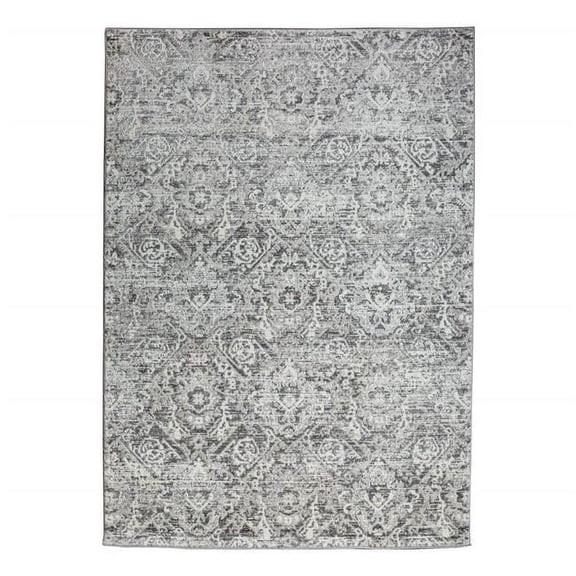 Livigno 1244 Transitional Abstract Grey Polypropylene Area Rug 3'3" x 4'11"