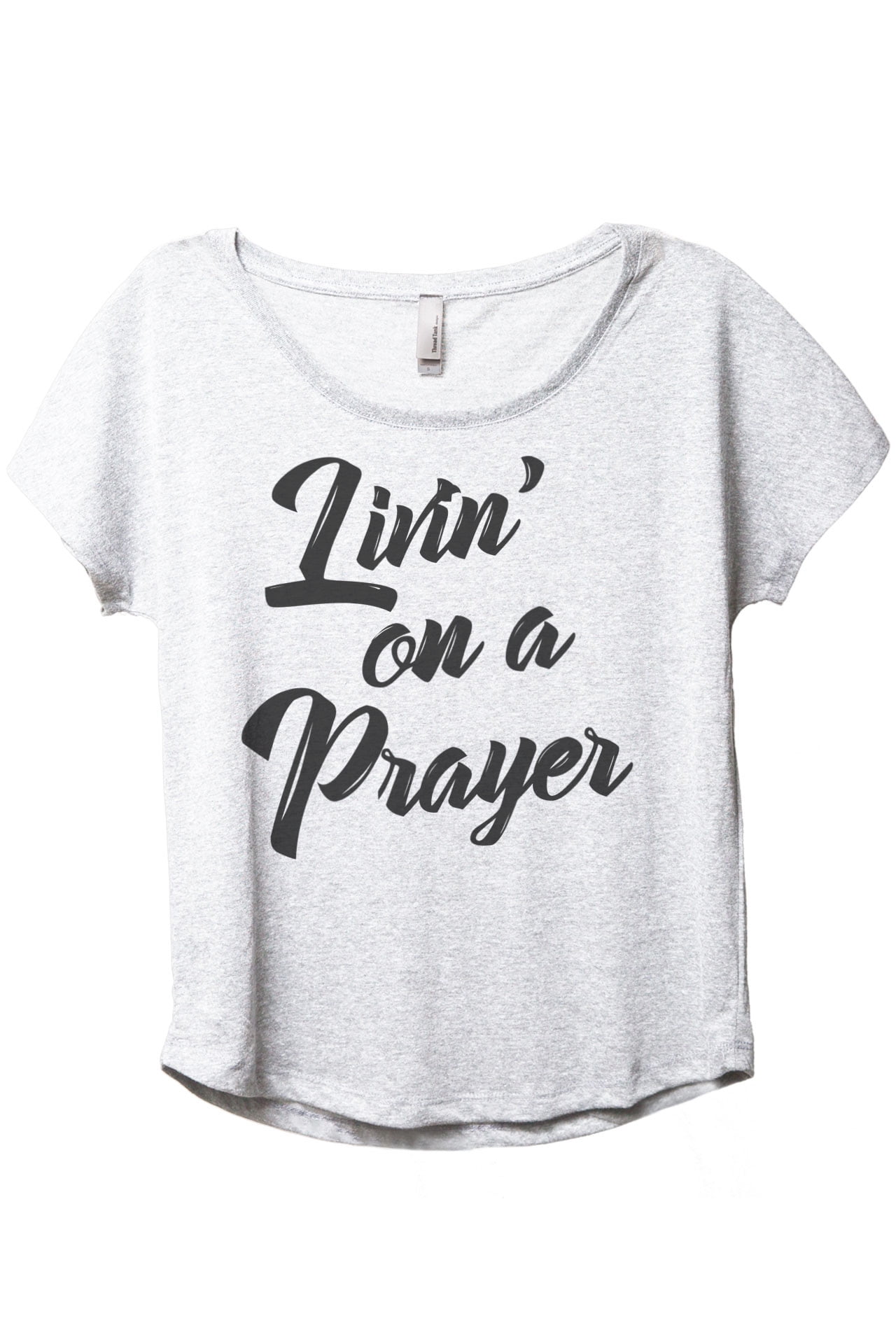 Livin On A Prayer Women's Fashion Relaxed V-Neck T-Shirt Tee Heather Rouge : Bon Jovi Rock Band We\u0027re Half Way There Livin on a