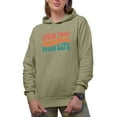 thumbnail image 1 of Livin That Baseball Mom Life Saying, Groovy Retro Wavy Text Merch Gift, Sand Hooded Sweatshirt or Hoodie, Large, 1 of 5