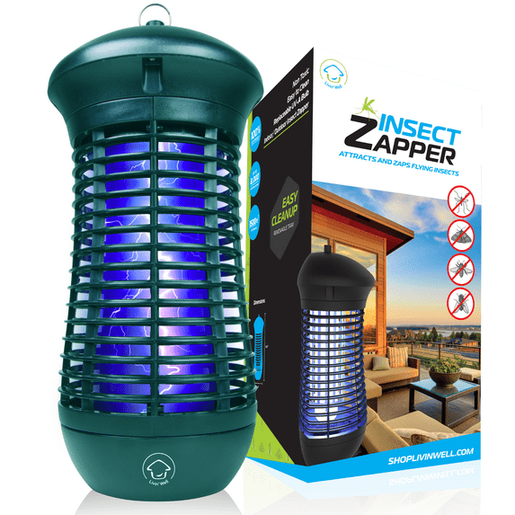 Livin’ Well Bug Zapper - 18W, 1,500 Sq Ft Range, 4000V High Powered Electric Mosquito Zapper (Green)